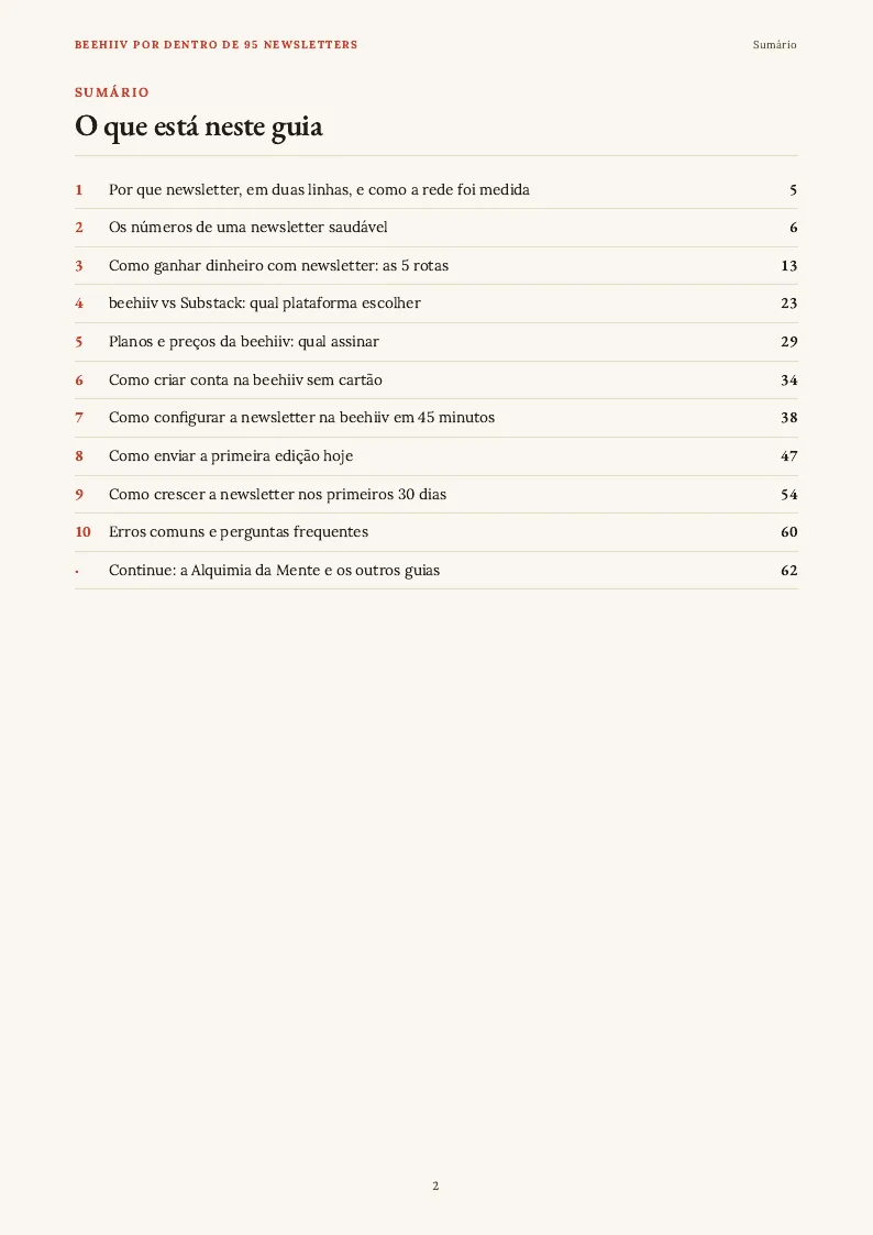 Sumário, página 2 do PDF