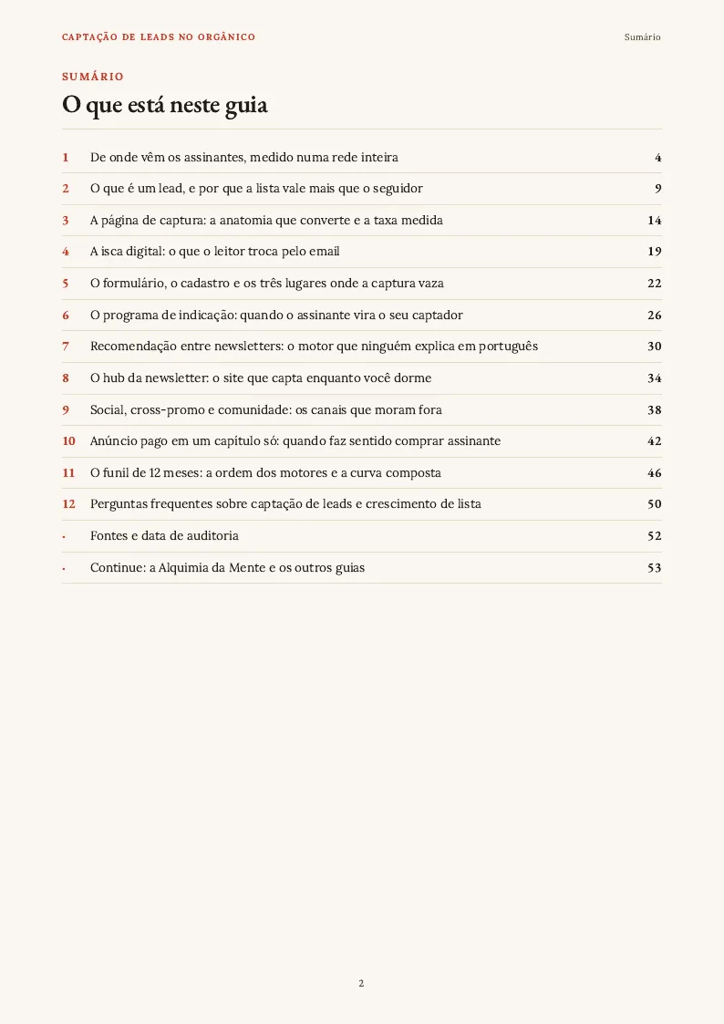Sumário, página 2 do PDF