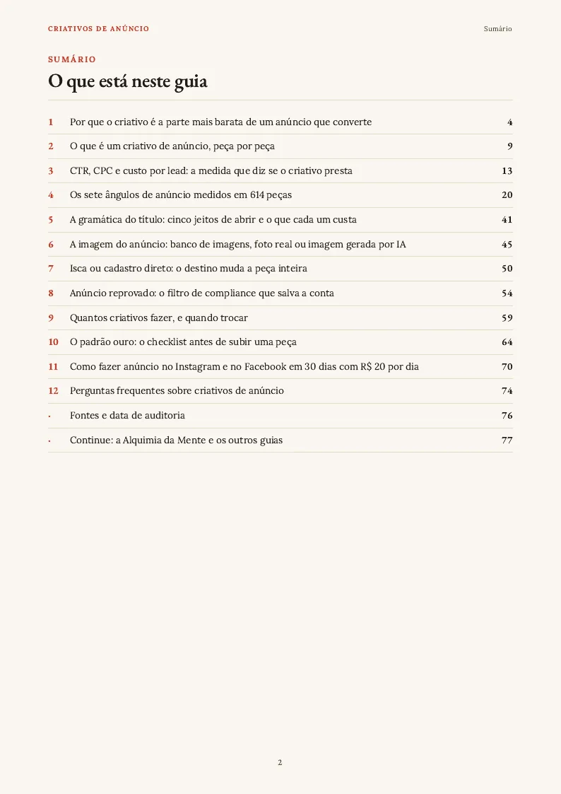 Sumário, página 2 do PDF