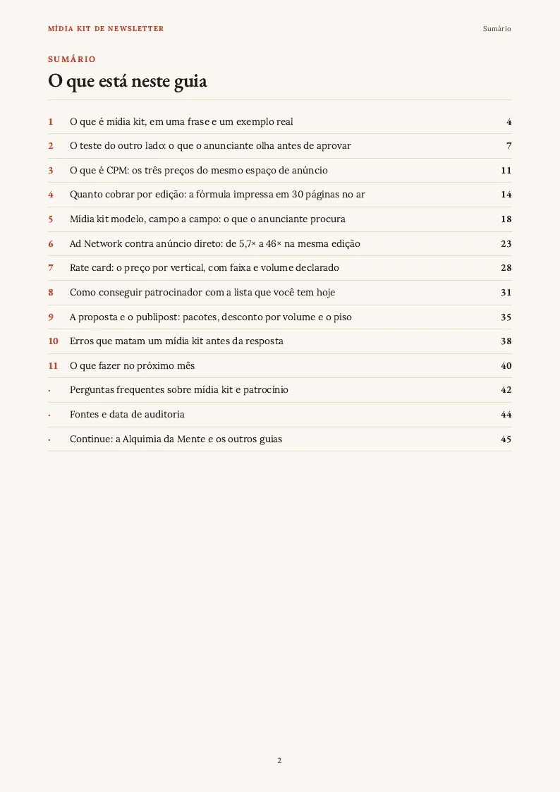 Sumário, página 2 do PDF