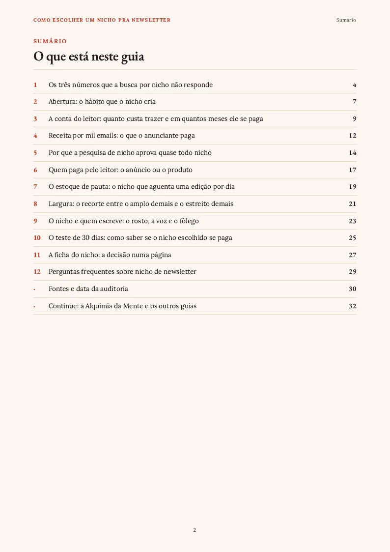 Sumário, página 2 do PDF