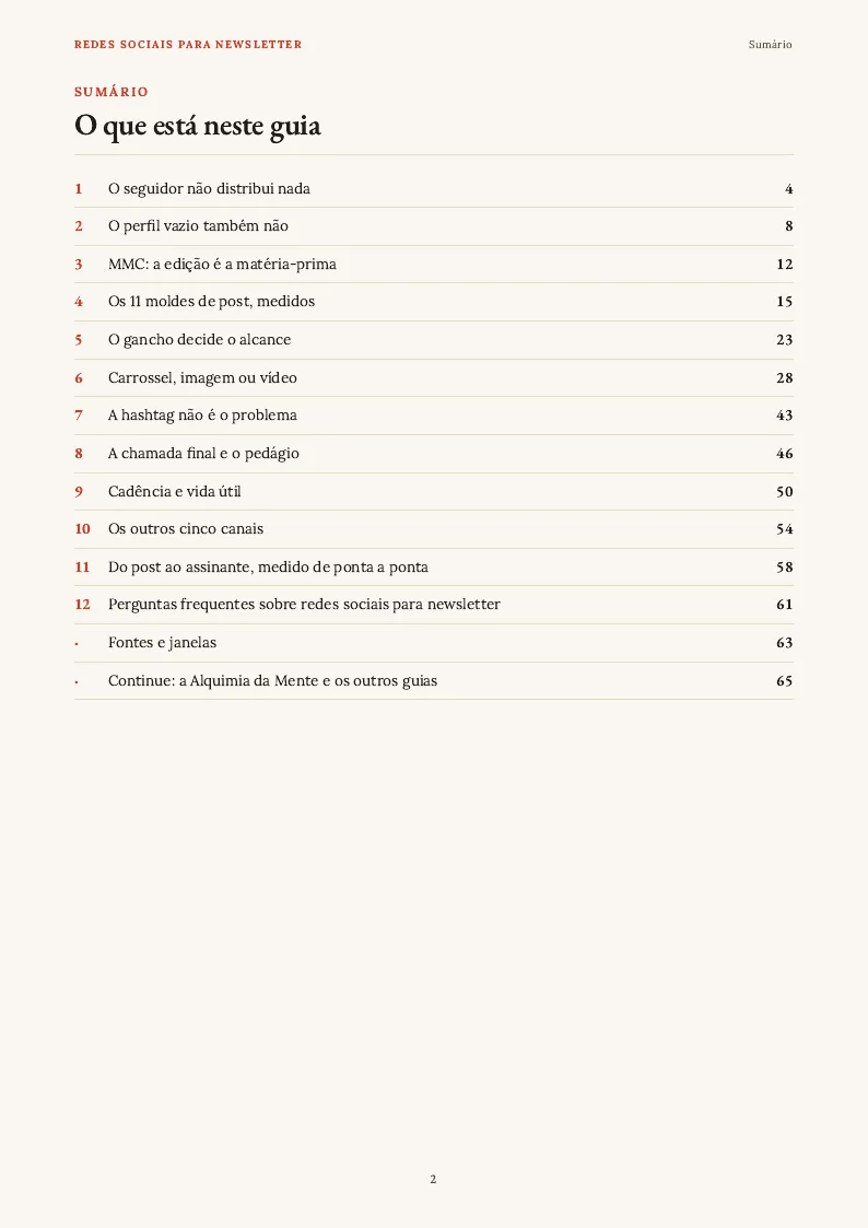 Sumário, página 2 do PDF