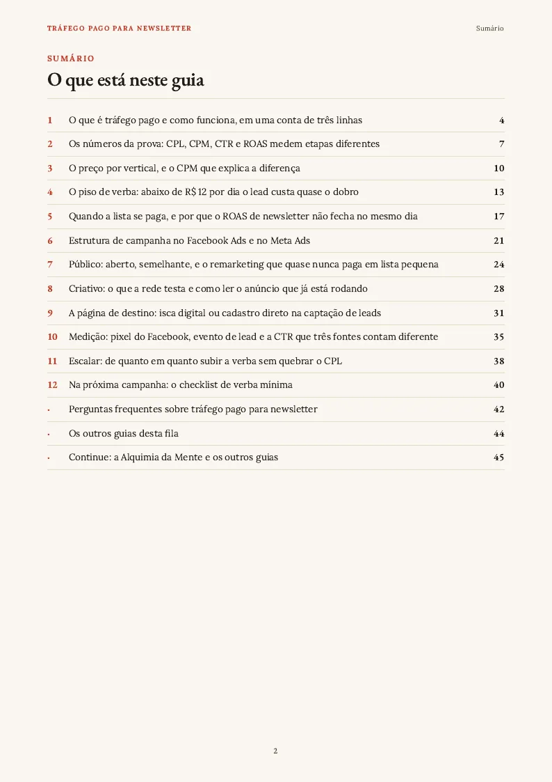 Sumário, página 2 do PDF