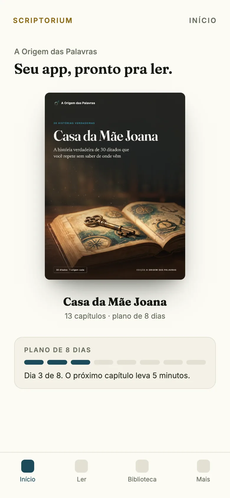 O app no celular