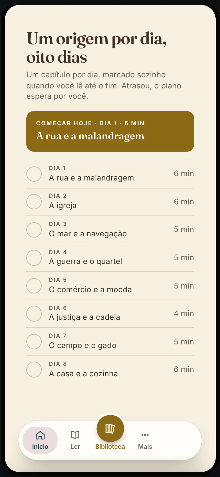 O ebook aberto no app