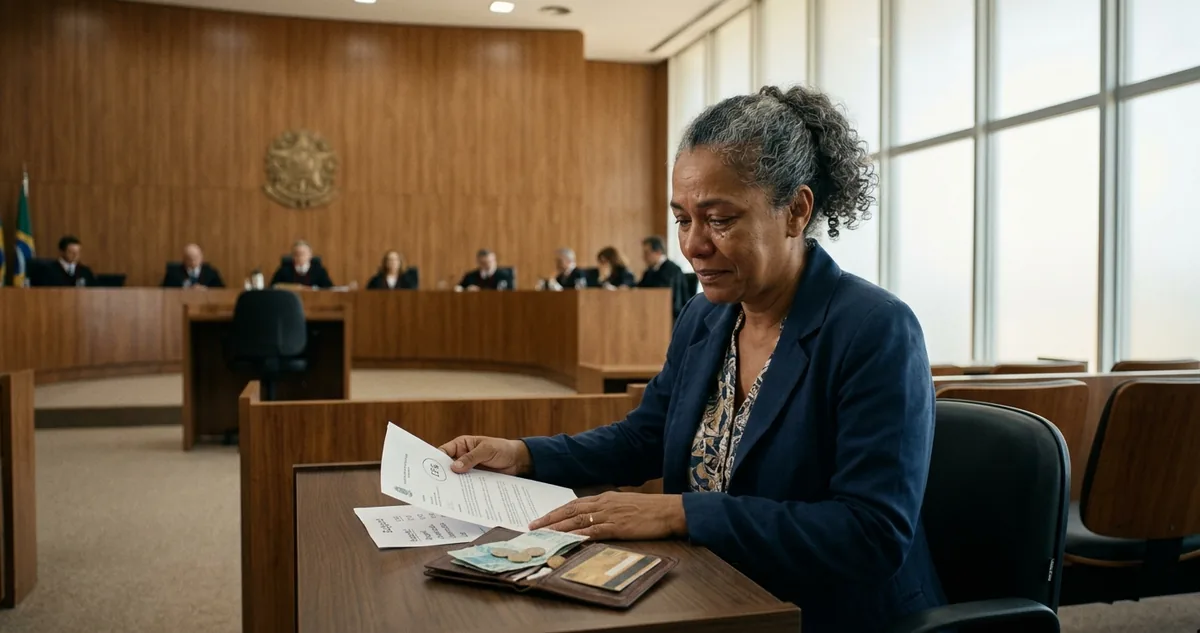 Um contracheque impresso sobre a mesa de um juízo de execução, ao lado do texto do artigo 833 do Código de Processo Civil.