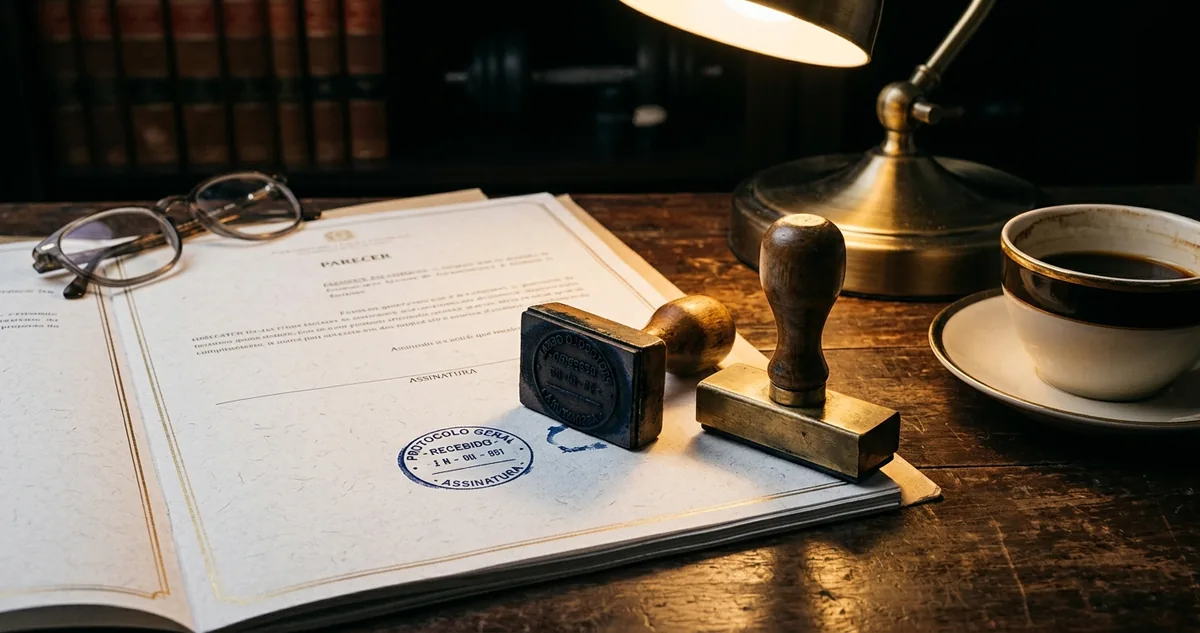 O contrato com cláusula de arbitragem aberto na mesa da banca.