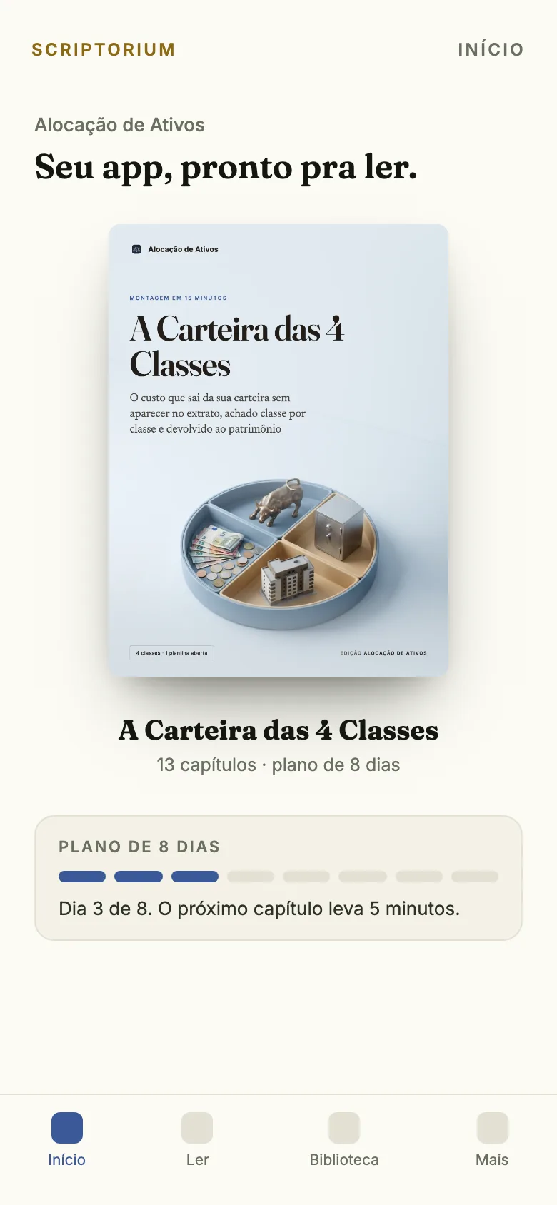 O app no celular
