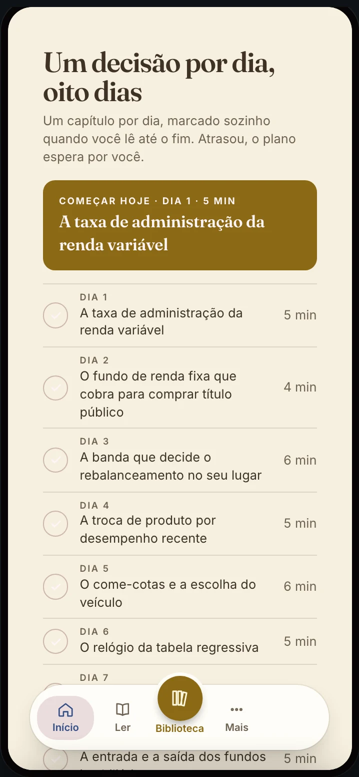 O ebook aberto no app