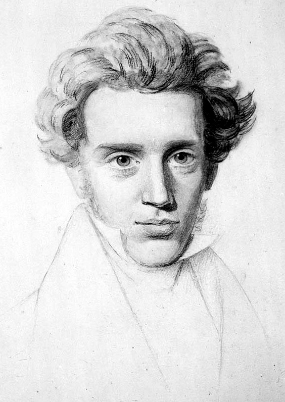 Søren Kierkegaard, esboço de N. C. Kierkegaard, c. 1840