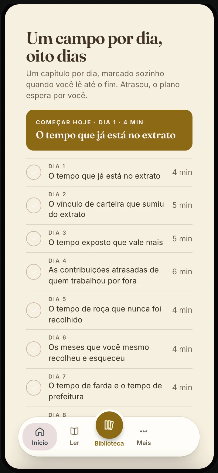 O ebook aberto no app