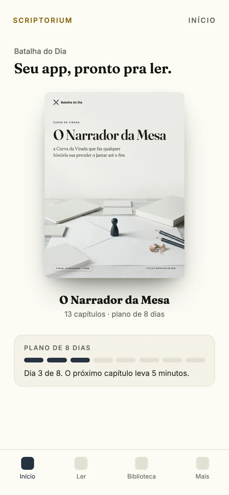 O app no celular