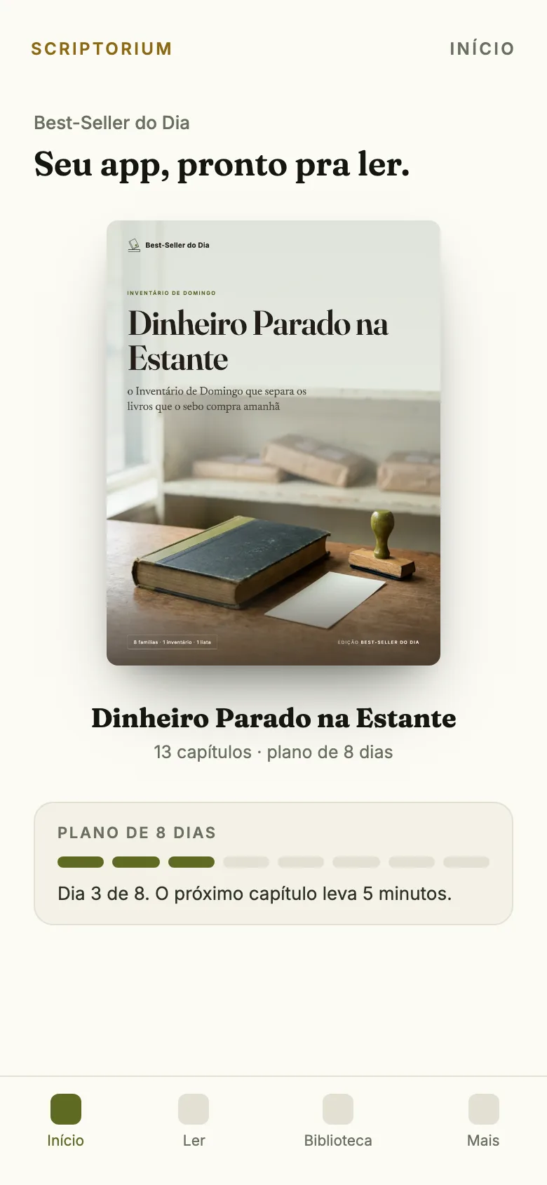 O app no celular