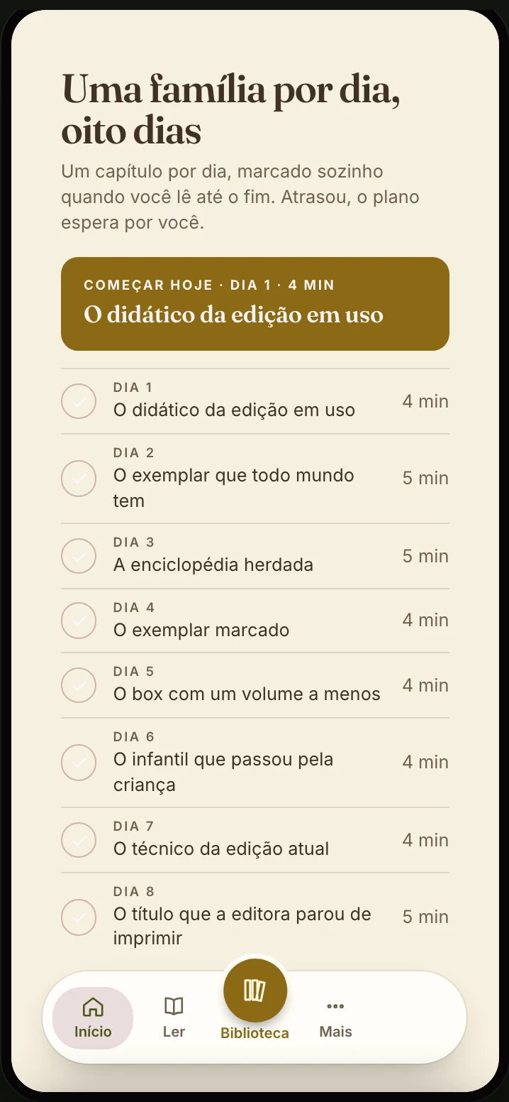 O ebook aberto no app