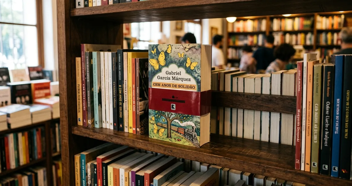 Duas edições do mesmo romance lado a lado, uma delas com a cinta de papel da série atravessando a capa.