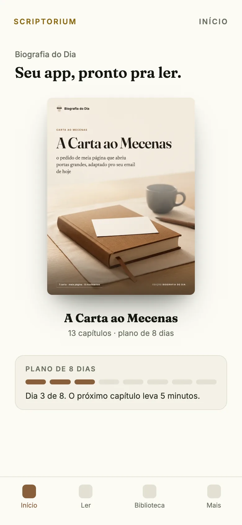 O app no celular