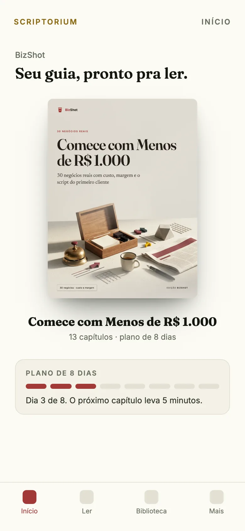 O app no celular