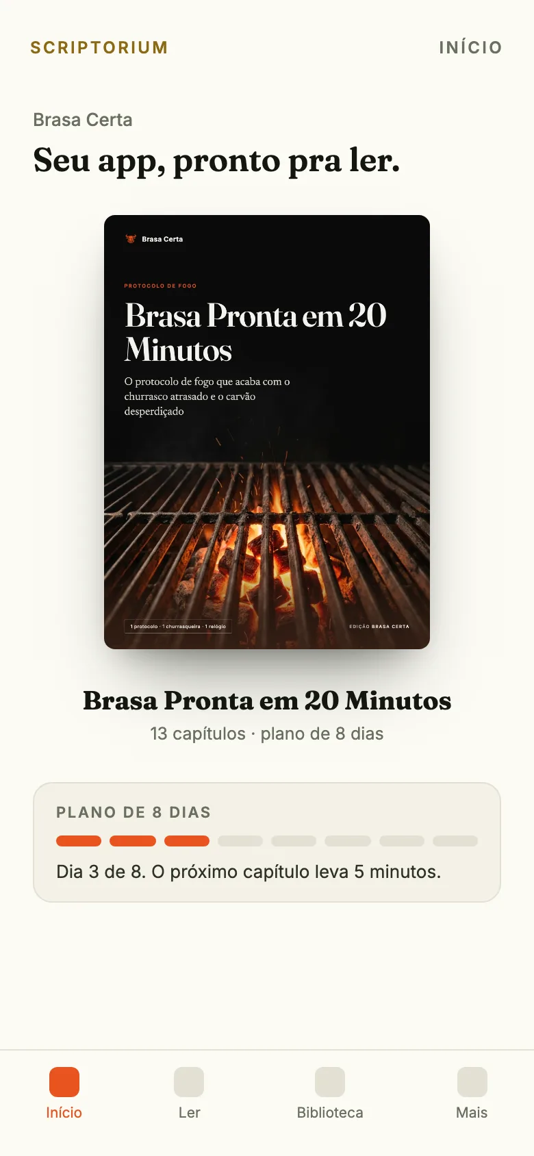 O app no celular