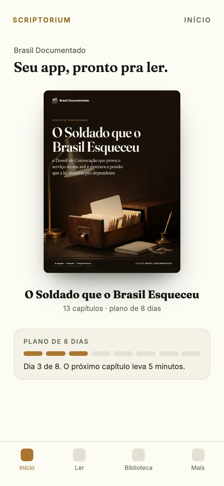 O app no celular