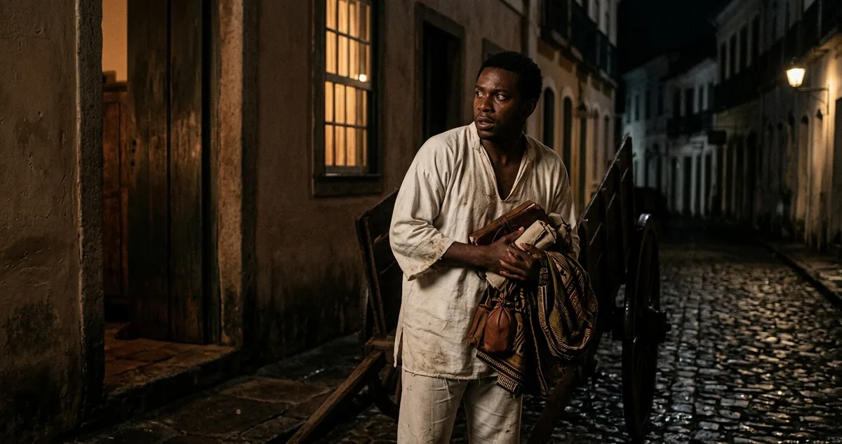A Ladeira da Praça, em Salvador, na madrugada de 25 de janeiro de 1835, quando os juízes de paz arrombaram a loja do sobrado onde os malês fechavam o plano do levante.