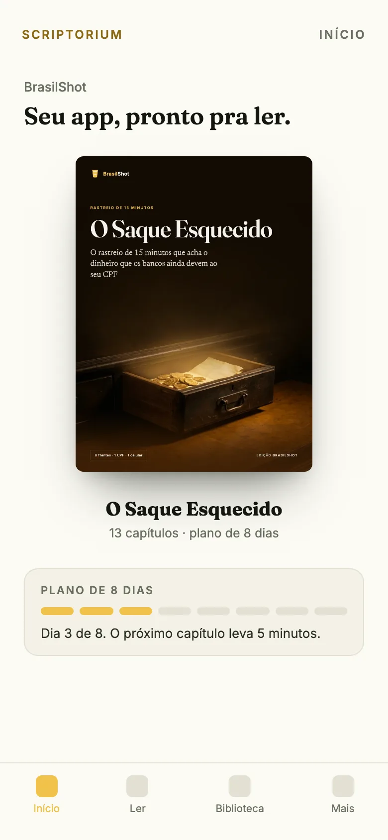 O app no celular