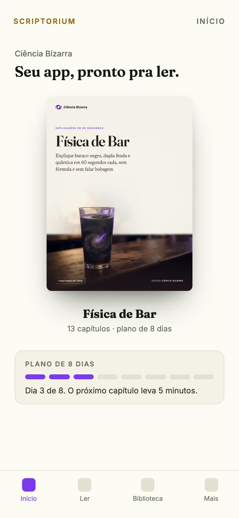 O app no celular