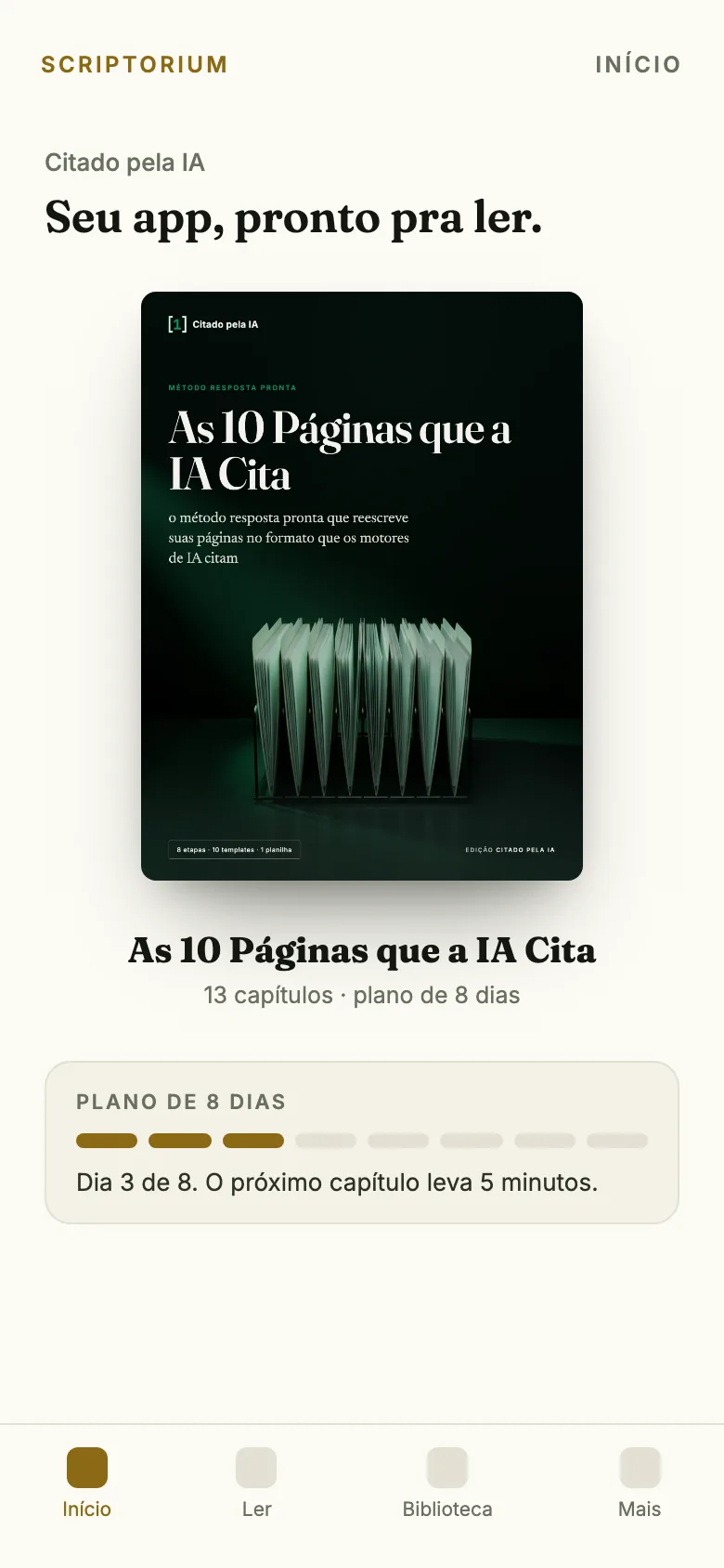 O app no celular
