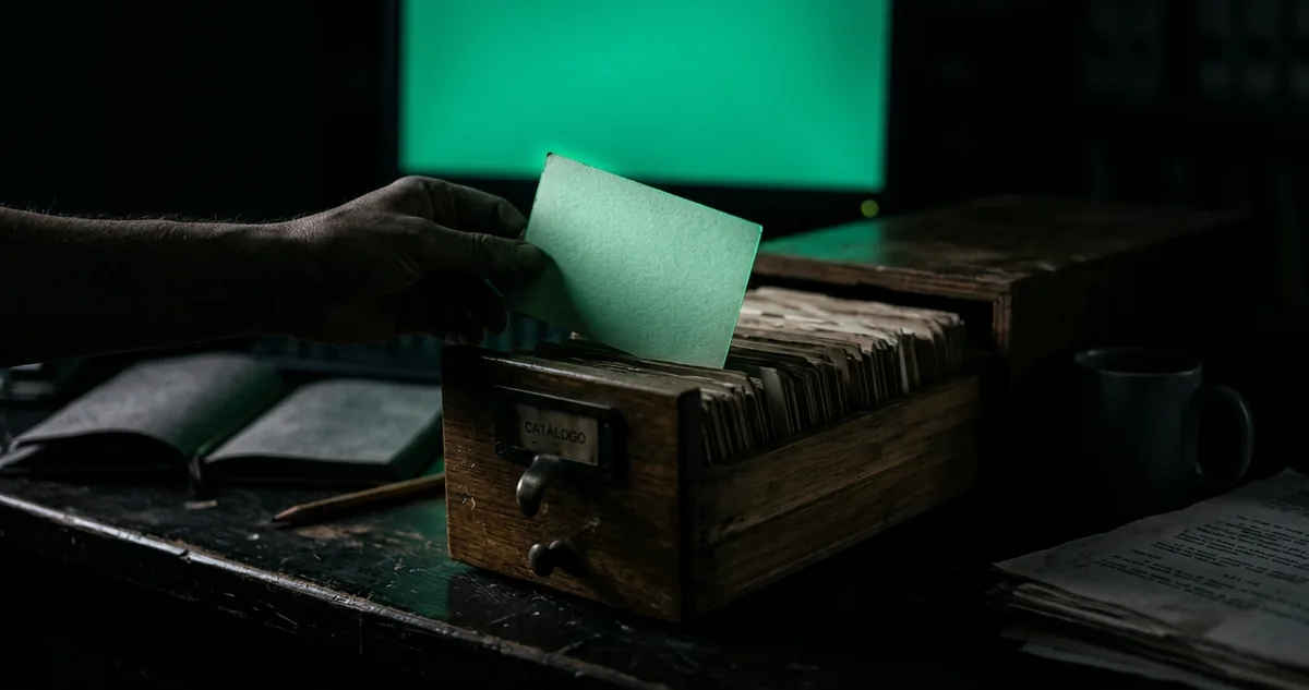 Celular apagado sobre uma mesa escura, com um brilho verde fraco refletido na tela