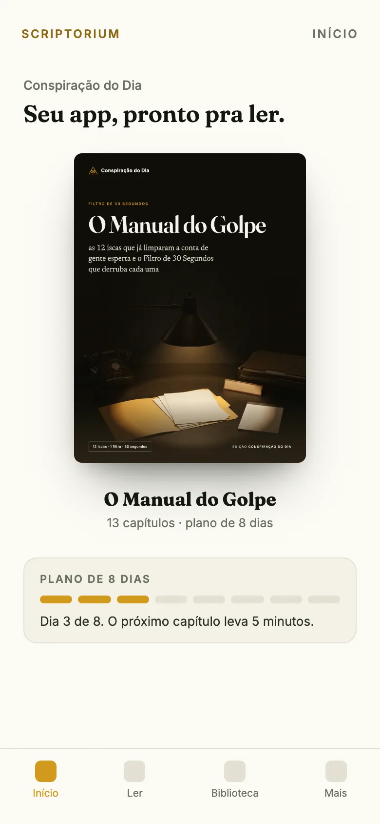 O app no celular