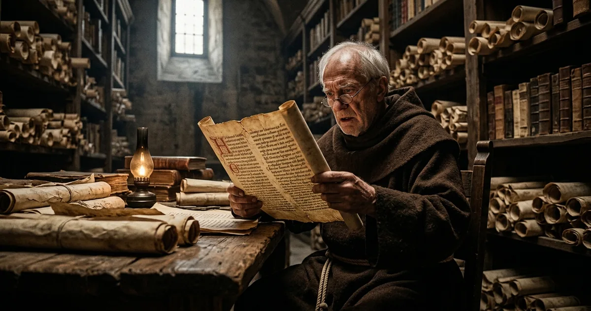 Cavaleiros templários levados sob escolta de uma casa da ordem, ao amanhecer.