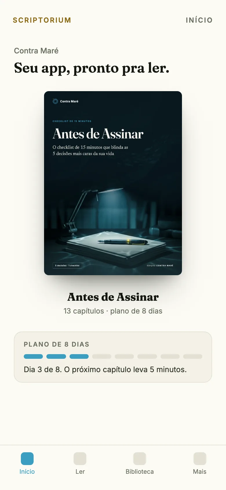 O app no celular