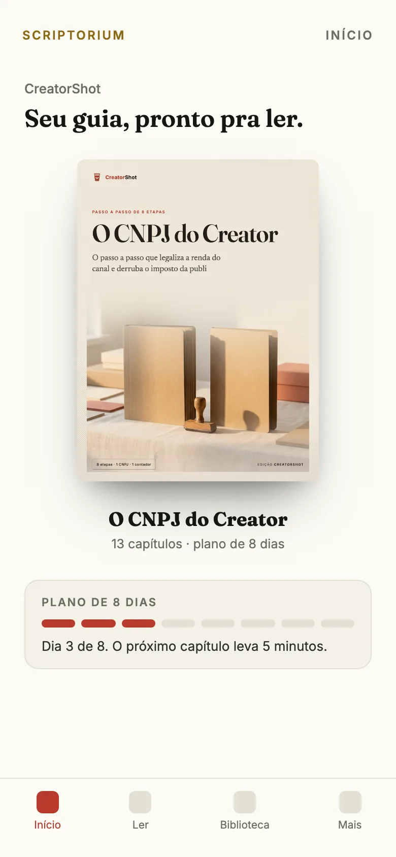 O app no celular