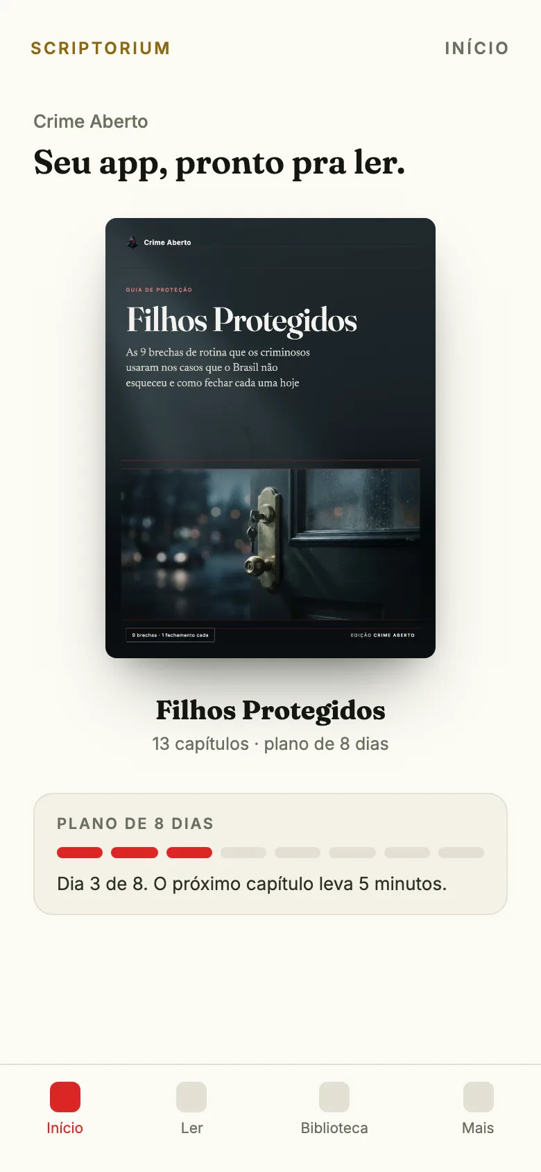 O app no celular