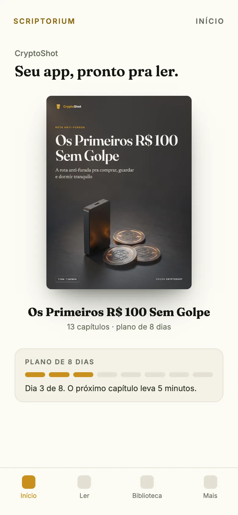 O app no celular