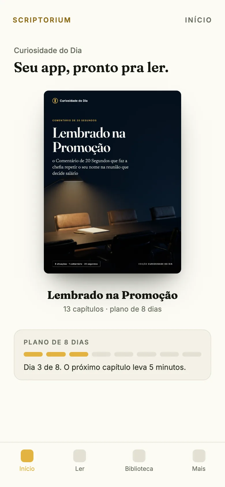 O app no celular