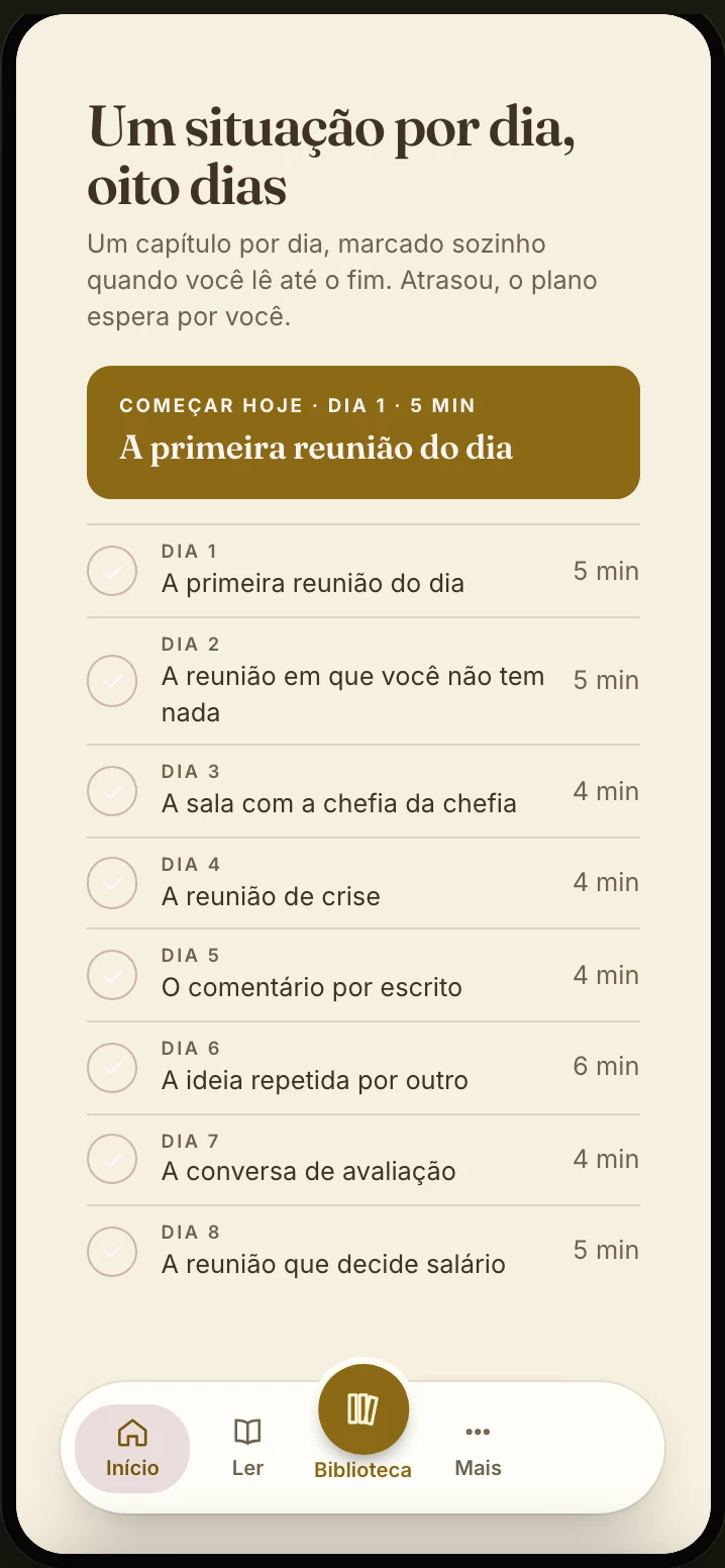 O ebook aberto no app