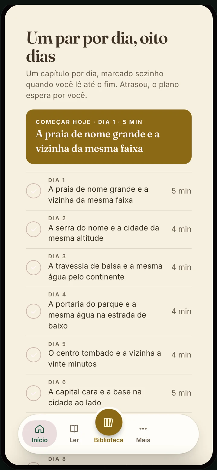 O ebook aberto no app