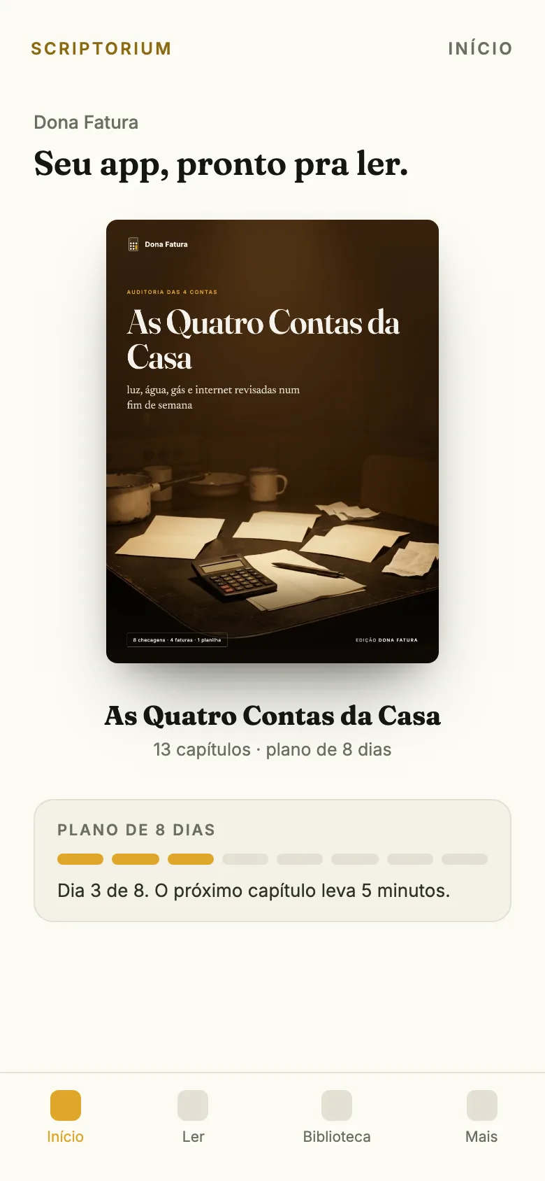 O app no celular