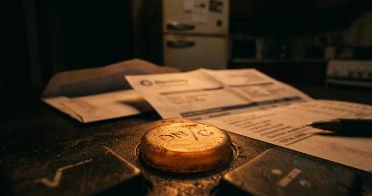 Uma fritadeira elétrica e um forno elétrico lado a lado numa bancada, com um frango dourado.