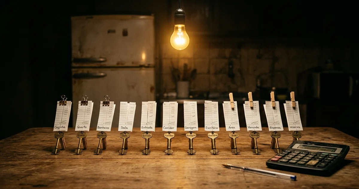 Um medidor de luz digital na parede da garagem de uma casa com quartos de aluguel.