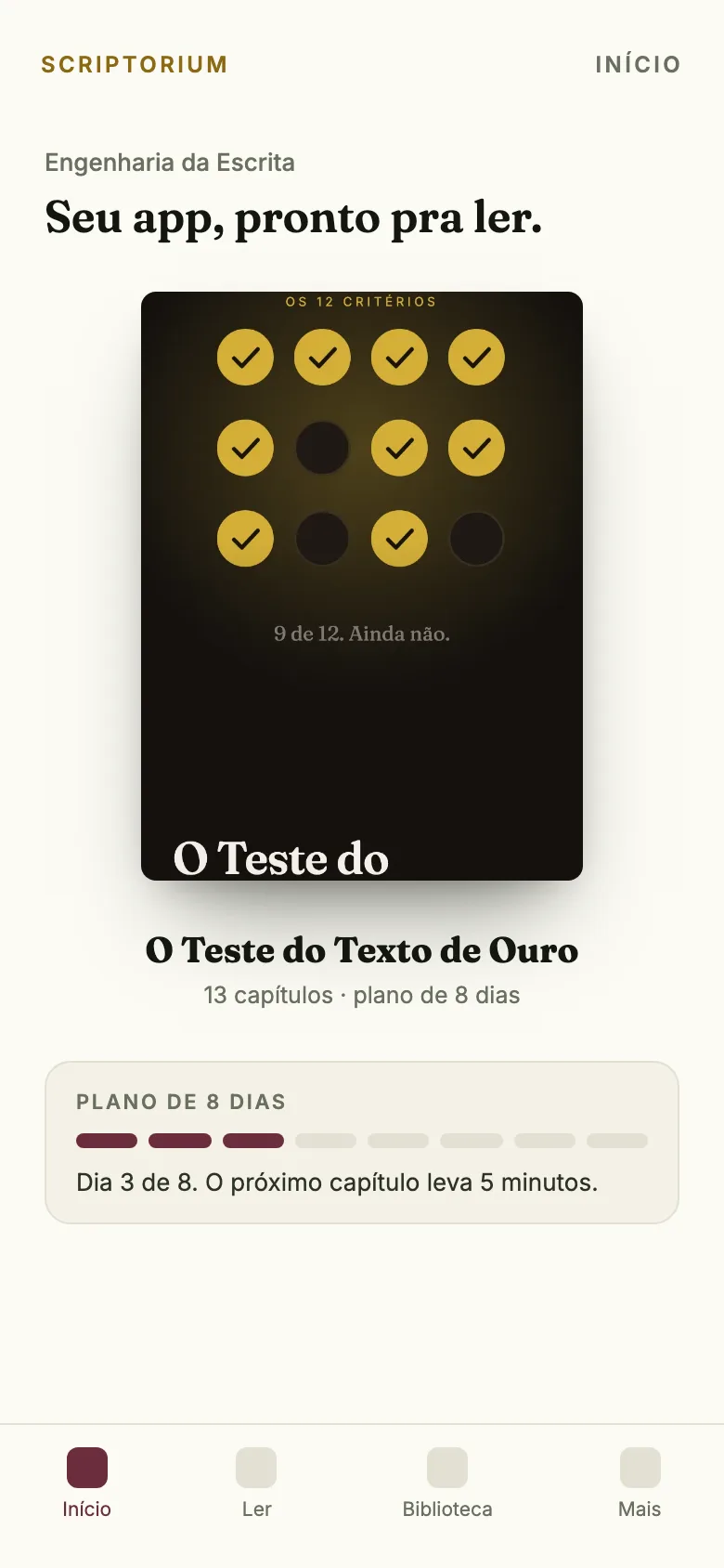 O app no celular