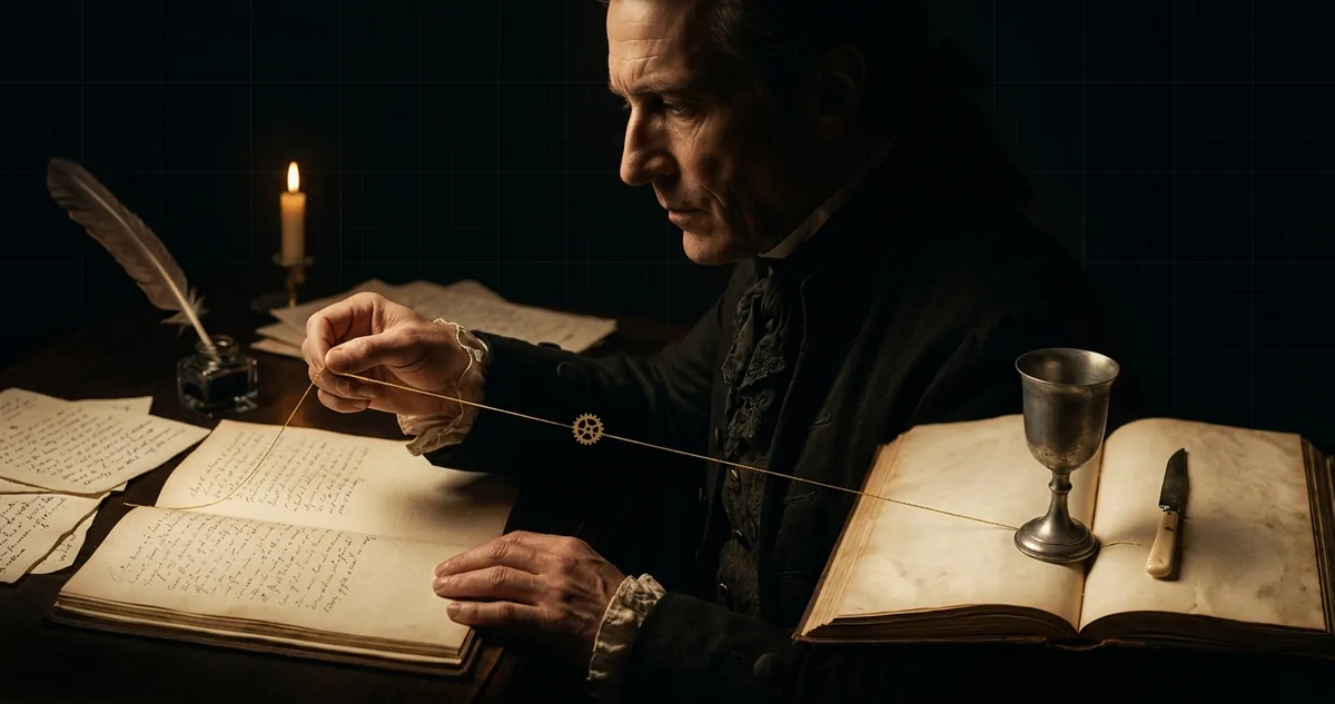Volume antigo da Encyclopédie aberto num verbete com remissões