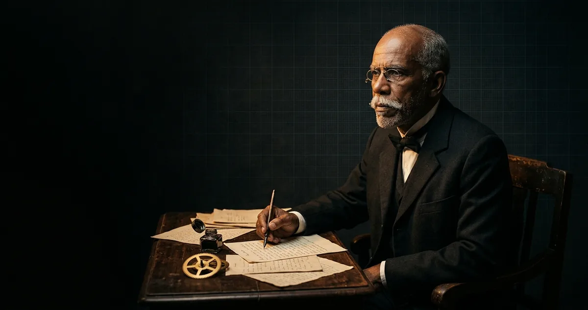 Retrato editorial de Machado de Assis à escrivaninha
