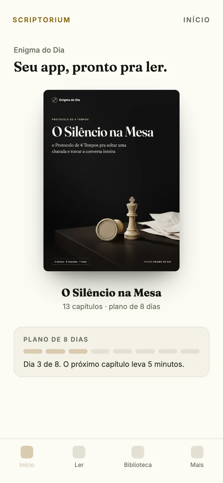 O app no celular