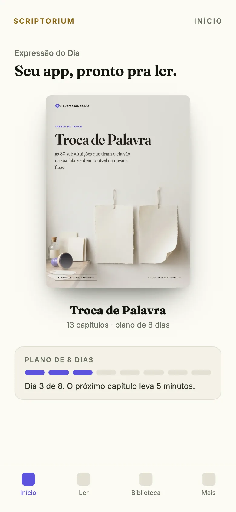 O app no celular