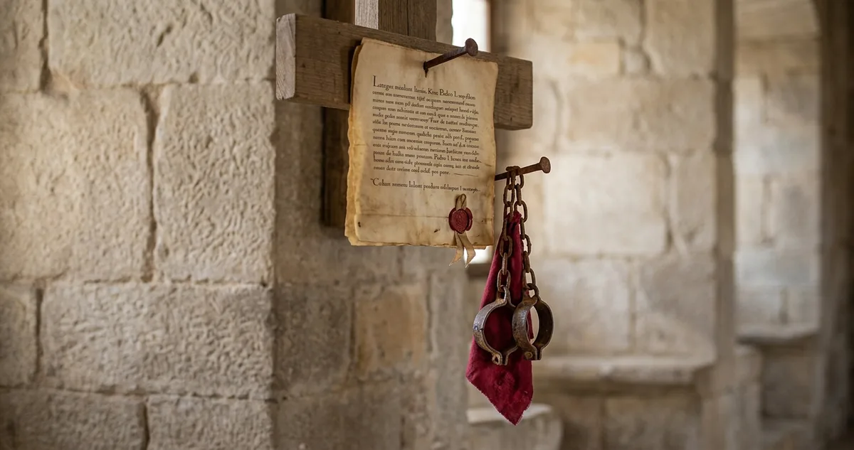 T&uacute;mulos de pedra lavrada de Pedro e In&ecirc;s no Mosteiro de Alcoba&ccedil;a, com as figuras deitadas voltadas uma para a outra.