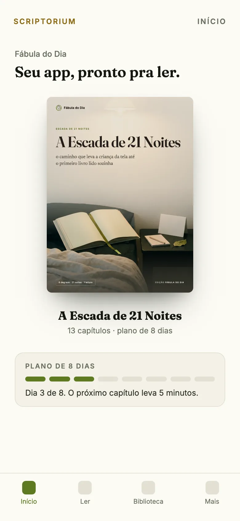 O app no celular