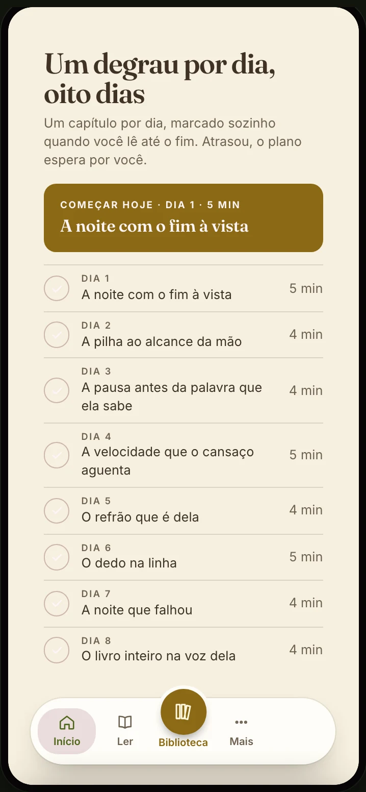 O ebook aberto no app