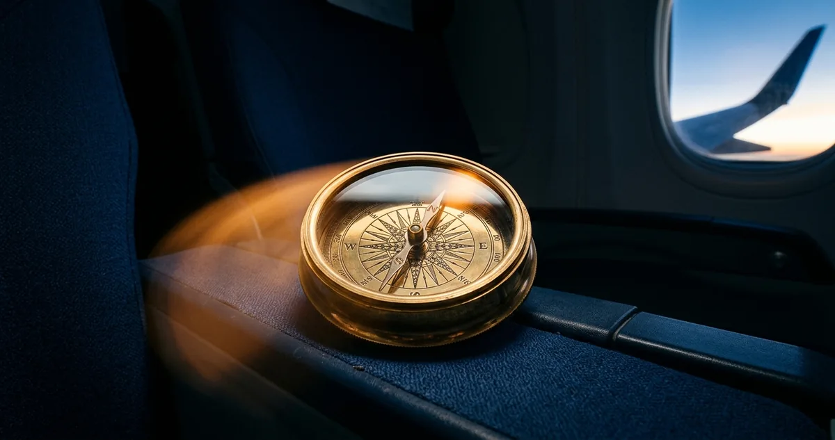 Fileira de poltronas de avião com uma poltrona de espaço extra iluminada