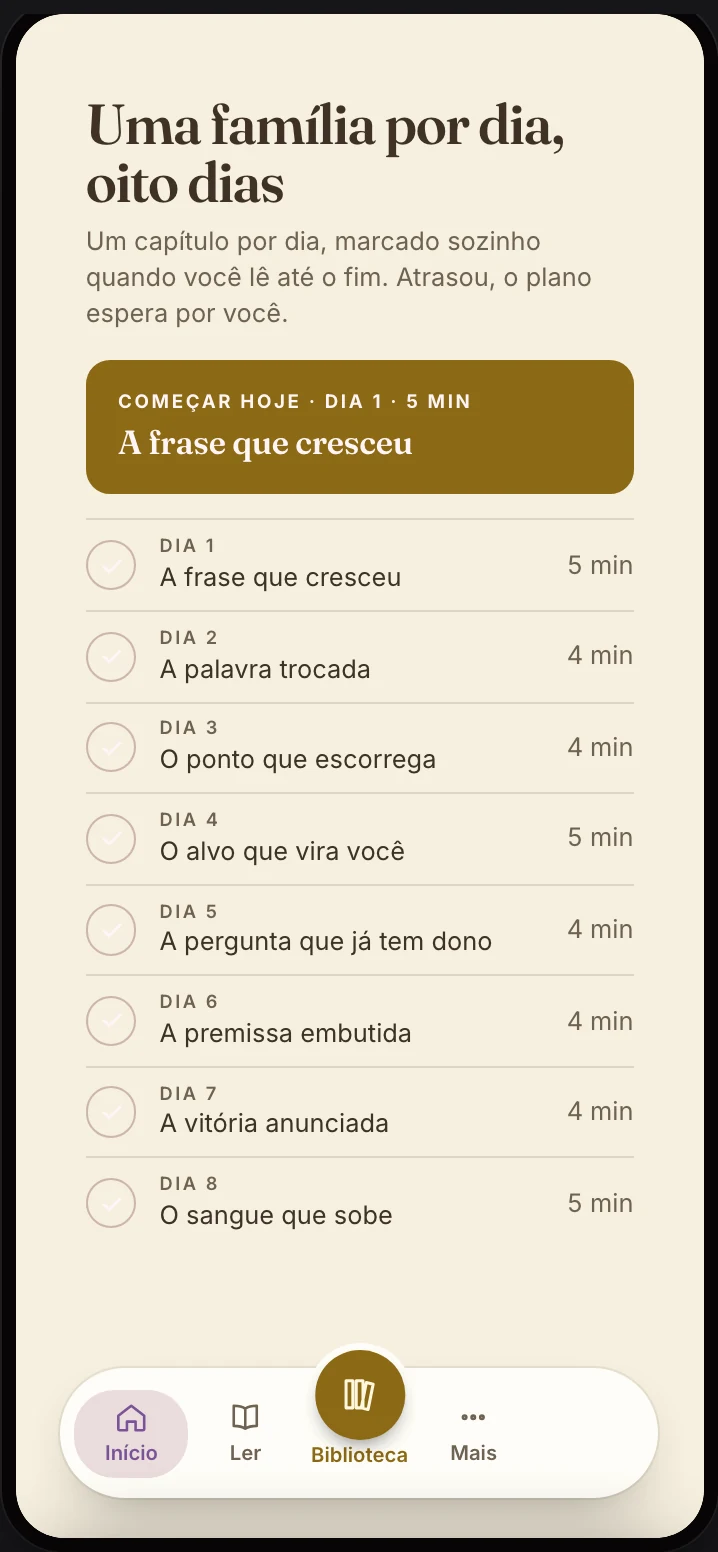 O ebook aberto no app